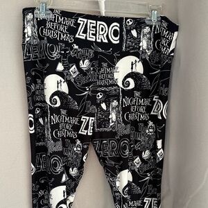 LuLaRoe Black and White Nightmare Before Christmas Leggings TC tall and curvy XL